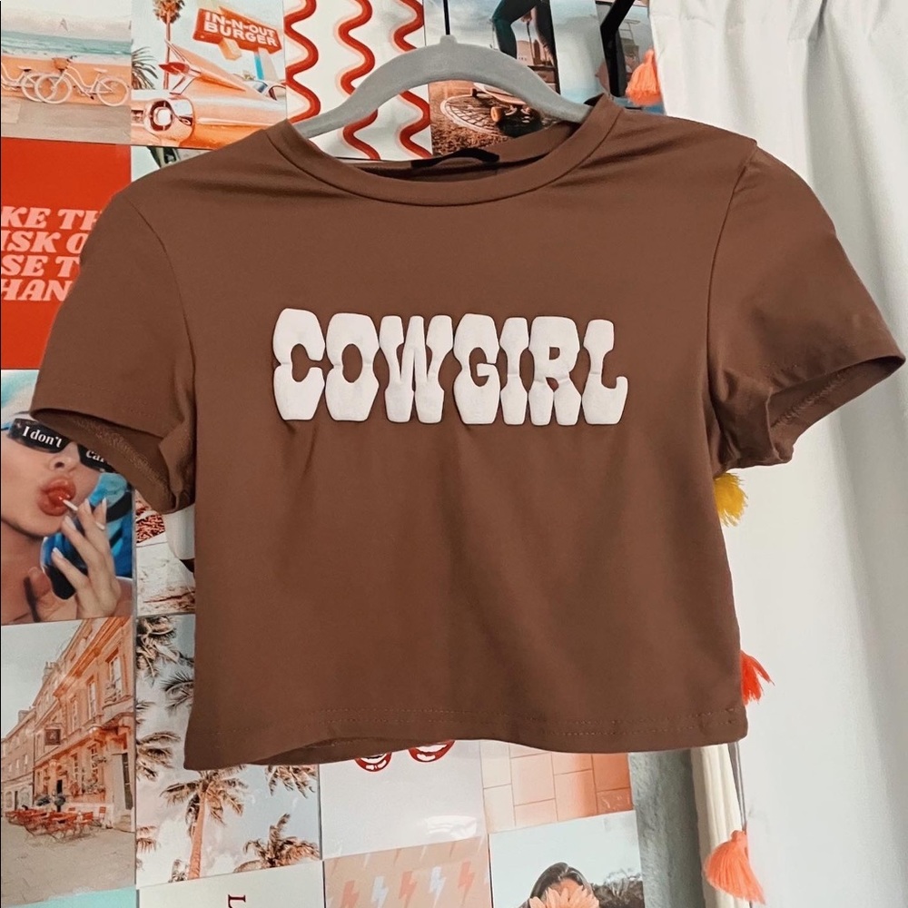 shein cowgirl crop top